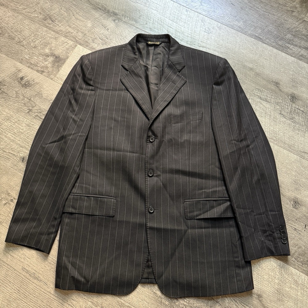 Ermenegildo Zegna Traveler Blazer Men 42R 100% Wool Striped Jacket Made In Italy - Picture 2 of 14